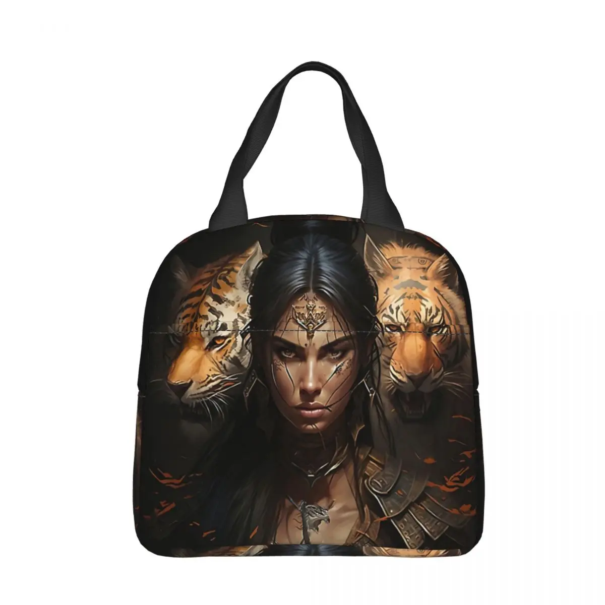 

Warrior Girl сумка-холодильник с узором обеденная коробка Tiger альпинистская теплоизоляционная Портативная сумка для еды