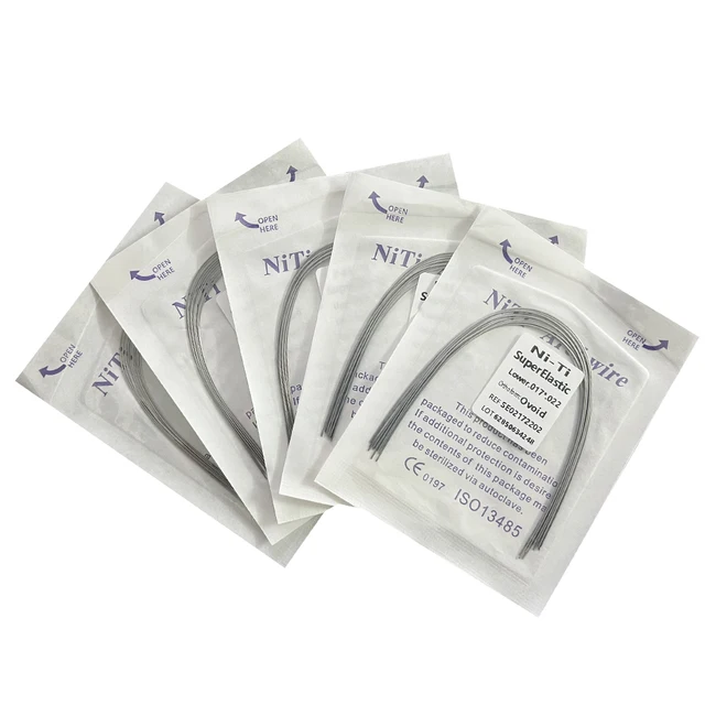 10pcs/pack Dental Arch Wires Orthodontic Super Elastic NITI Round Rectangle Archwire Lower/Upper 012/014/016/018/020/16x16/16x22