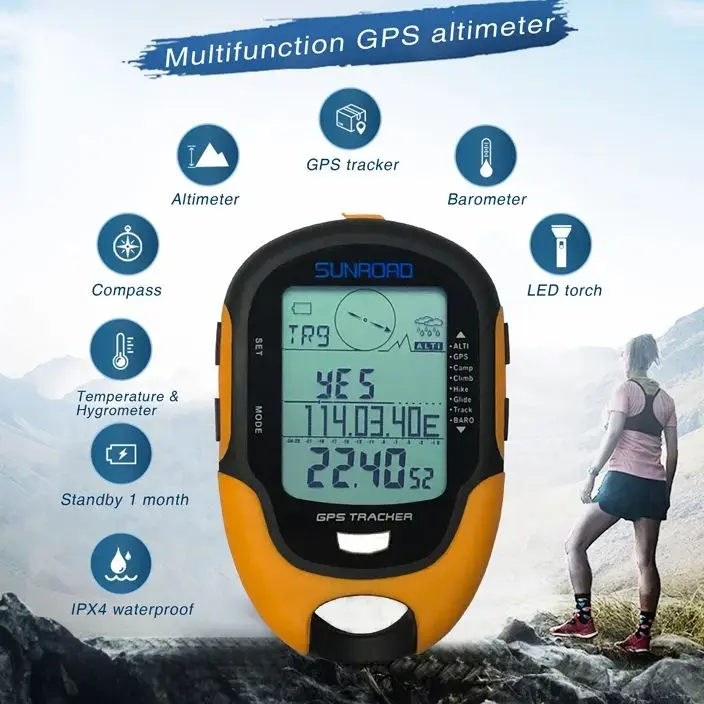 Ручной GPS-Трекер SUNROAD с высотомером