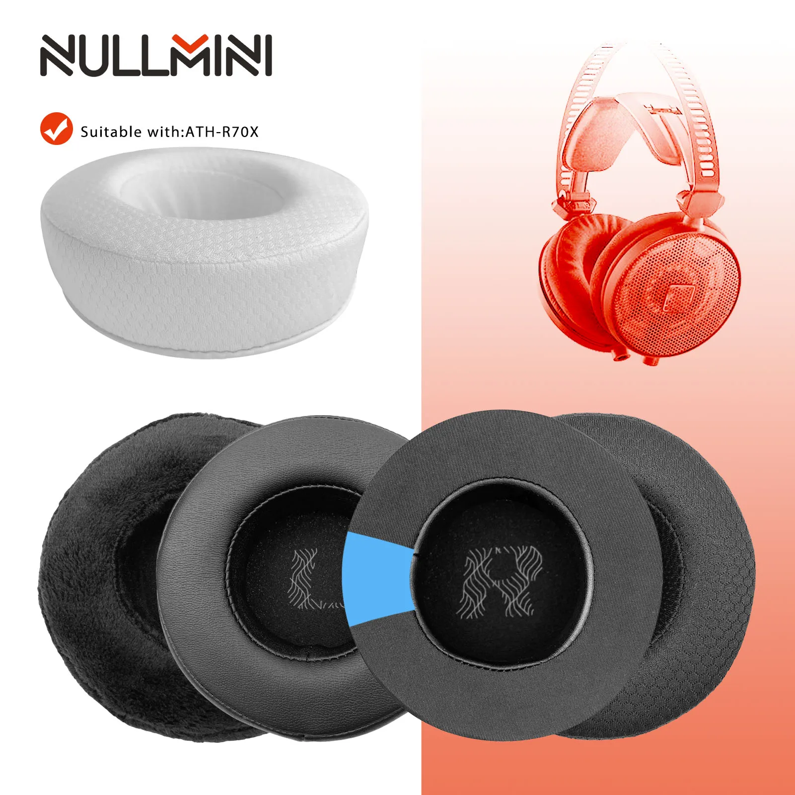 NullMini Replacement Earpads for ATH-R70X Headphones Ear Cushion