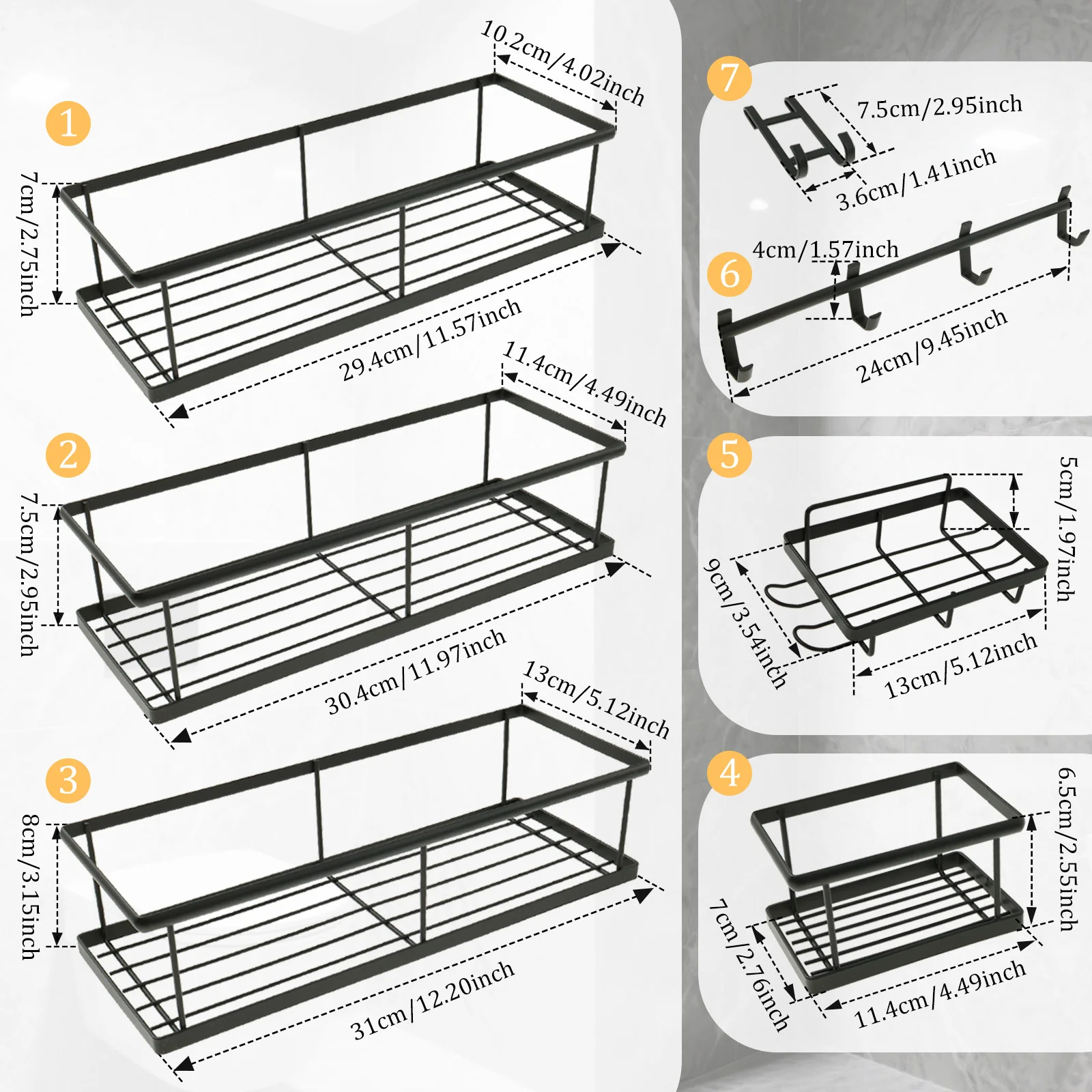 Carbon Steel Wall Mounted Seasoning Rack Storage Shelf