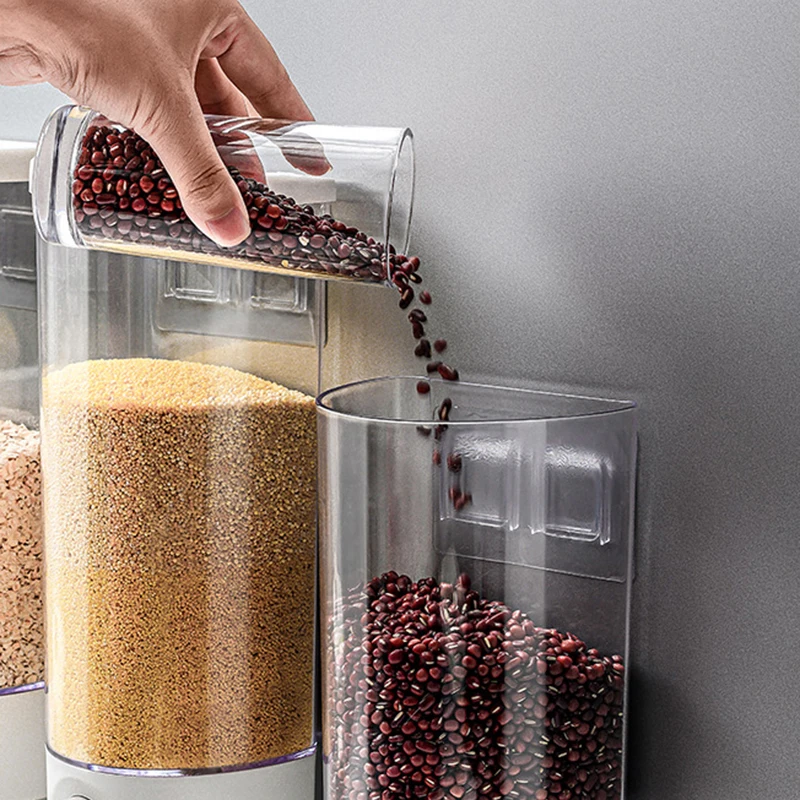1pc Grain Storage Box Kitchen Wall-mounted Grain Storage Tank Bean Sealing Tank Cereal Dispenser storage box kitchen storage box food storage container food storage box rice storage box egg storage container food storage can food storage pots seasoning storage container pickle storage container