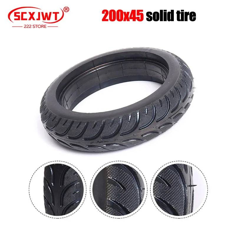 

200x45 8 Inch Electric Scooter Solid Wheel Tyre Durable Rubber Replace Tire Puncture-resistant E-Scooter Tires