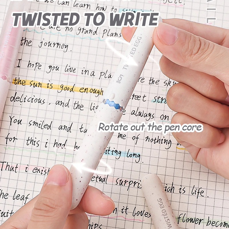 3 Pcs/Set Mini Portable Egg-shaped Gel Pens Stylish Rotating Refill 0.5mm Pocket Pens Quick-Dry Smooth Writing Black Ink Pens