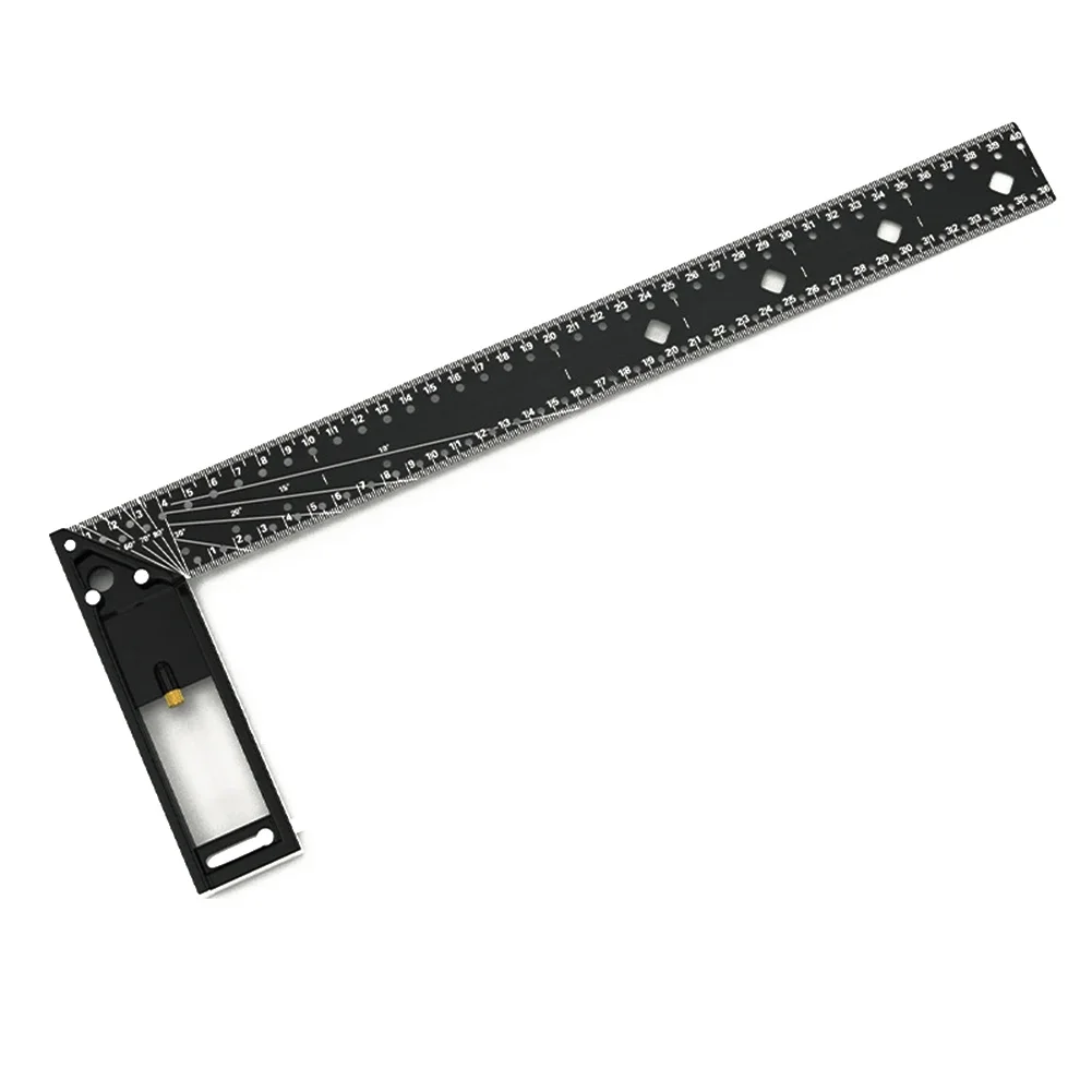 Multifunctional Right Angle Ruler 90 Degree Multi-Holes High Carbon Steel Angle Ruler Woodworking Lines Drawing