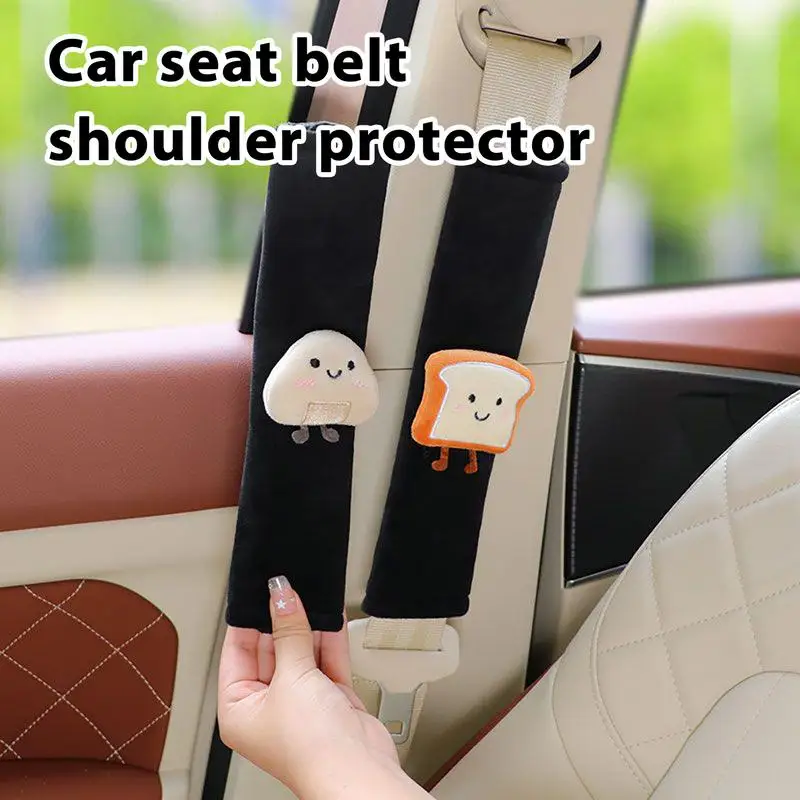 

Seat Belt Cover Pad Toast Bread Shape Seatbelt Cushions Shoulder Pad Cartoon Car Seat Belt Covers Cute Safety Belt Protector