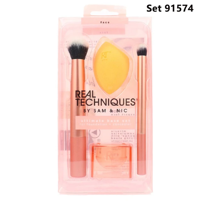 Set de Brochas para Maquillaje Real Techniques Flawless Base 4 Brochas