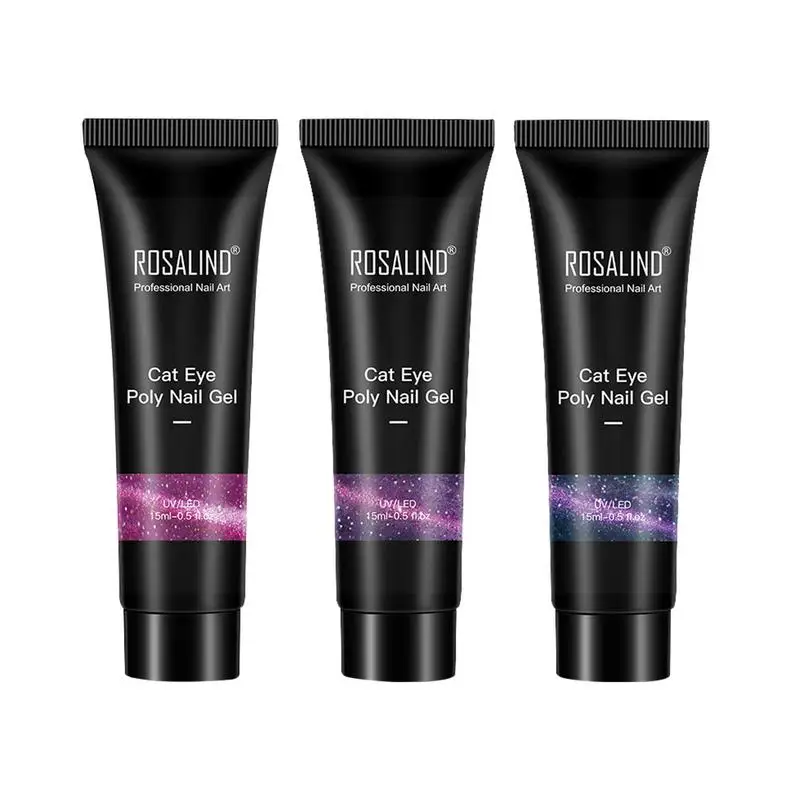 

3pcs/set 45ml Flash Cat Eye Nail Gel Set Glitter Nail Extension Gel UV/LED Lamp Nail New Crystal Fast Extension Glue 2020