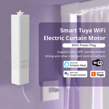 Zemismart WiFi Smart Slide Curtain Motor System Work with Tuya Smart Life Electric Engine Motor Alexa Google Home Voice Control