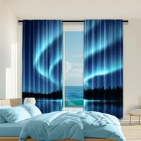 2pc, Window Curtains Aurora Starry Sky Exquisite housewarming gift Light Filter Birthday Party Perfect for Office decoration 1