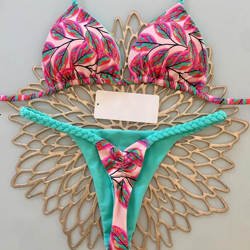 QINJOYER Swimwea Carino Pinta di Calore Bikini Brasiliano Set Perizoma Sexy Costume da Bagno Due Pezzi Costume da Bagno Donna 2023 Spiaggia_voghion.com