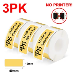 Compact Wireless Bluetooth Label Printer - Portable Thermal Label Maker (3PK Yellow Paper)