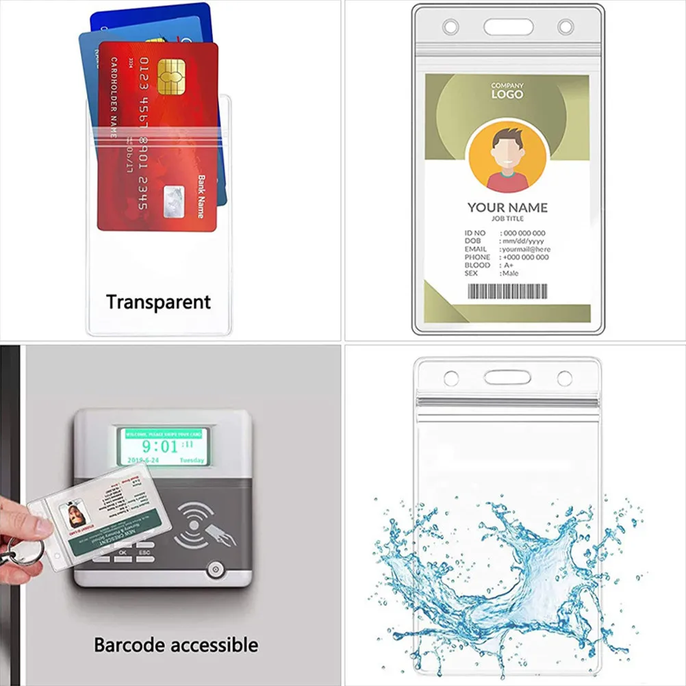 1세트 다용도 이름표 홀더(걸이용 끈 포함) 학생, 사무실 직원, 자원 봉사자, 학교 ID를 위한 안전하고 확실한 ID 배지 커버