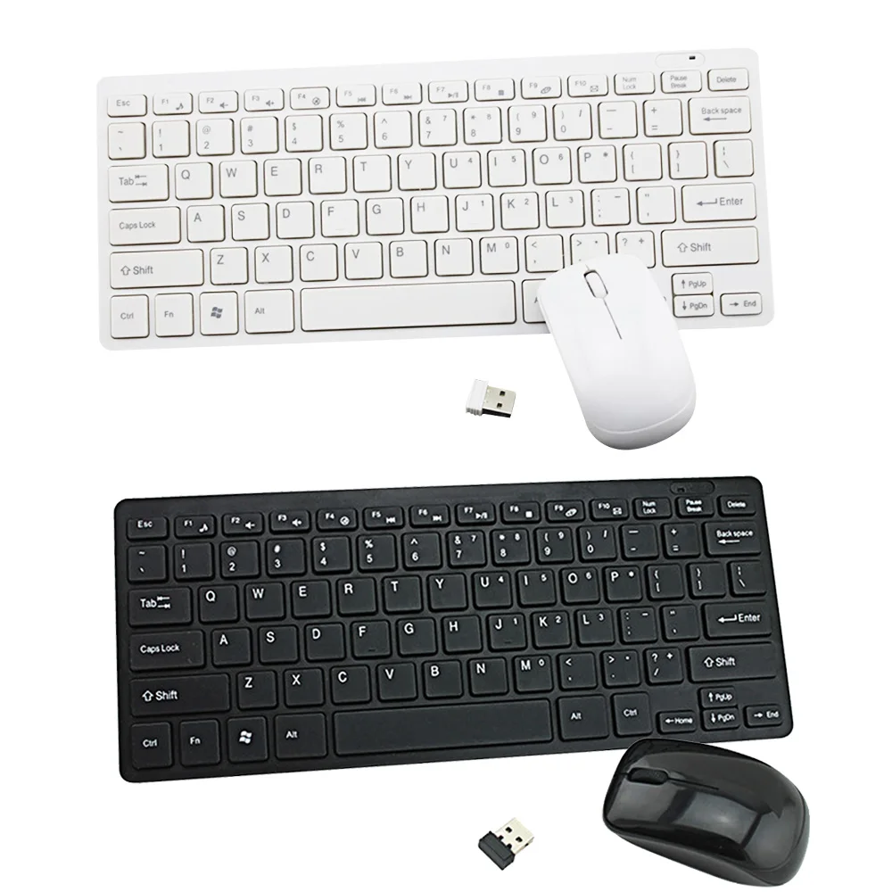 

Vococal Thin Optical Slim Silent Wireless 2.4GHz Keyboard and Mouse Set Film with USB Receiver for PC Android Laptop Computer TV