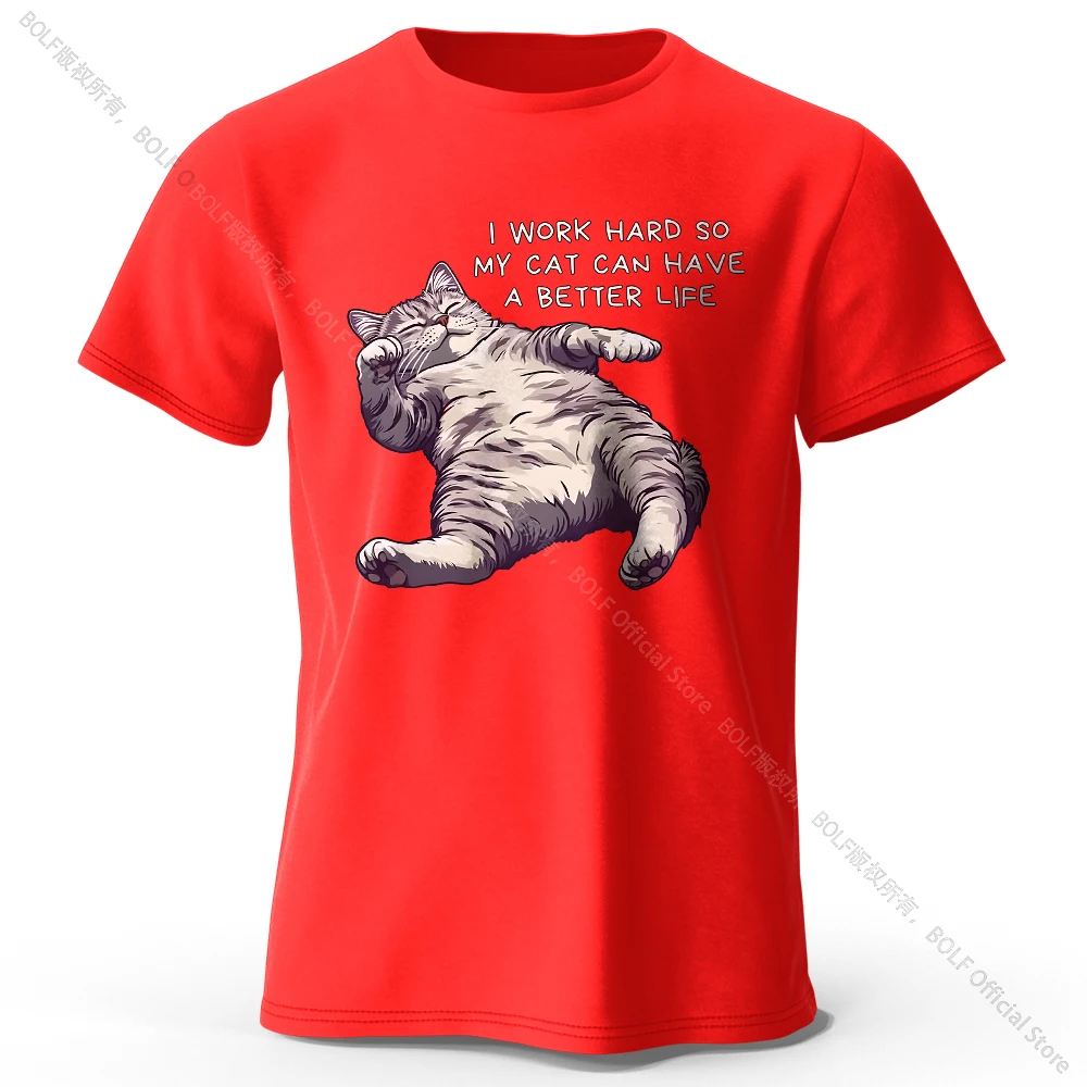 Charming Cat Lover 100% Cotton Tee - Soft & Breathable Round Neck Short Sleeve Unisex Shirt