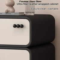 Ультраузкая тумбочка кремового цвета, роскошный стиль, современная прикроватная тумбочка, минималистичный дизайн для хранения детской комнаты и домашнего декора — изображение 3