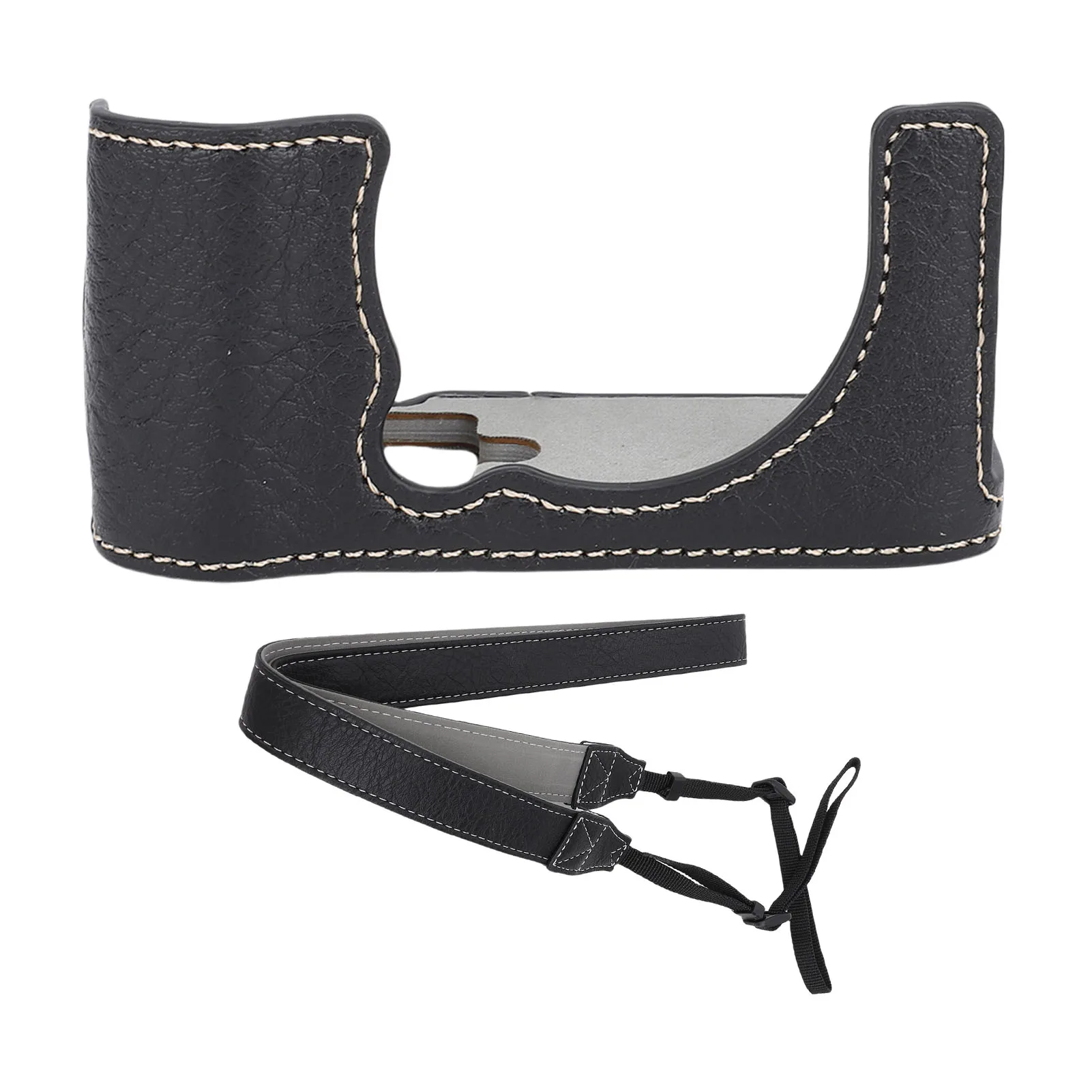 Funda protectora para cámara, media funda protectora para cámara, piel, PVA, nailon, cuero, antiarañazos, tacto cómodo para exteriores