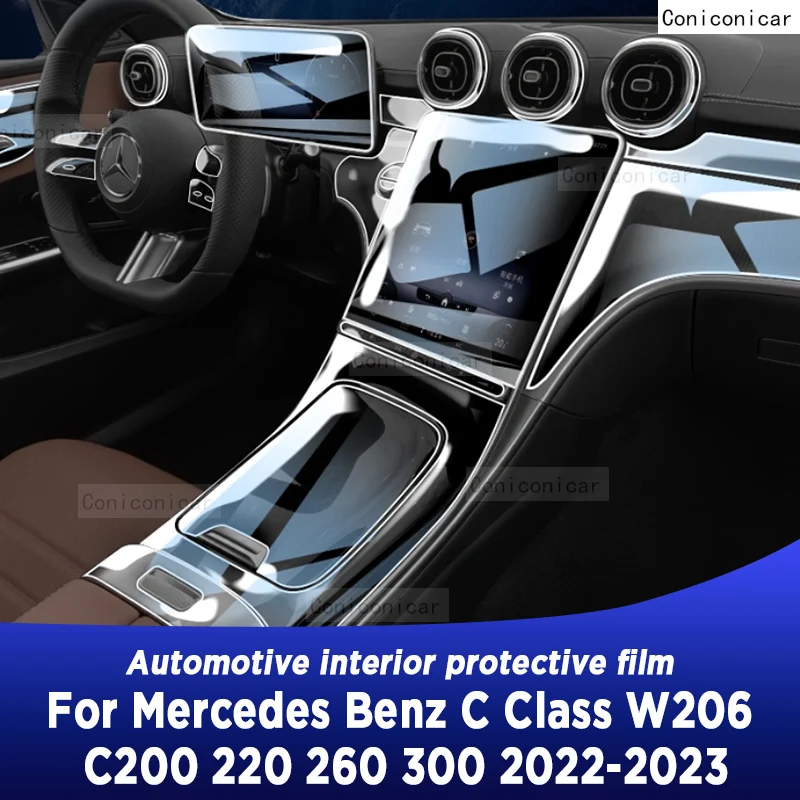 For Mercedes Benz C Class W206 C200 220 260 300 2022 Gearbox Panel  Navigation Automotive Interior Protective Film Anti-Scratch