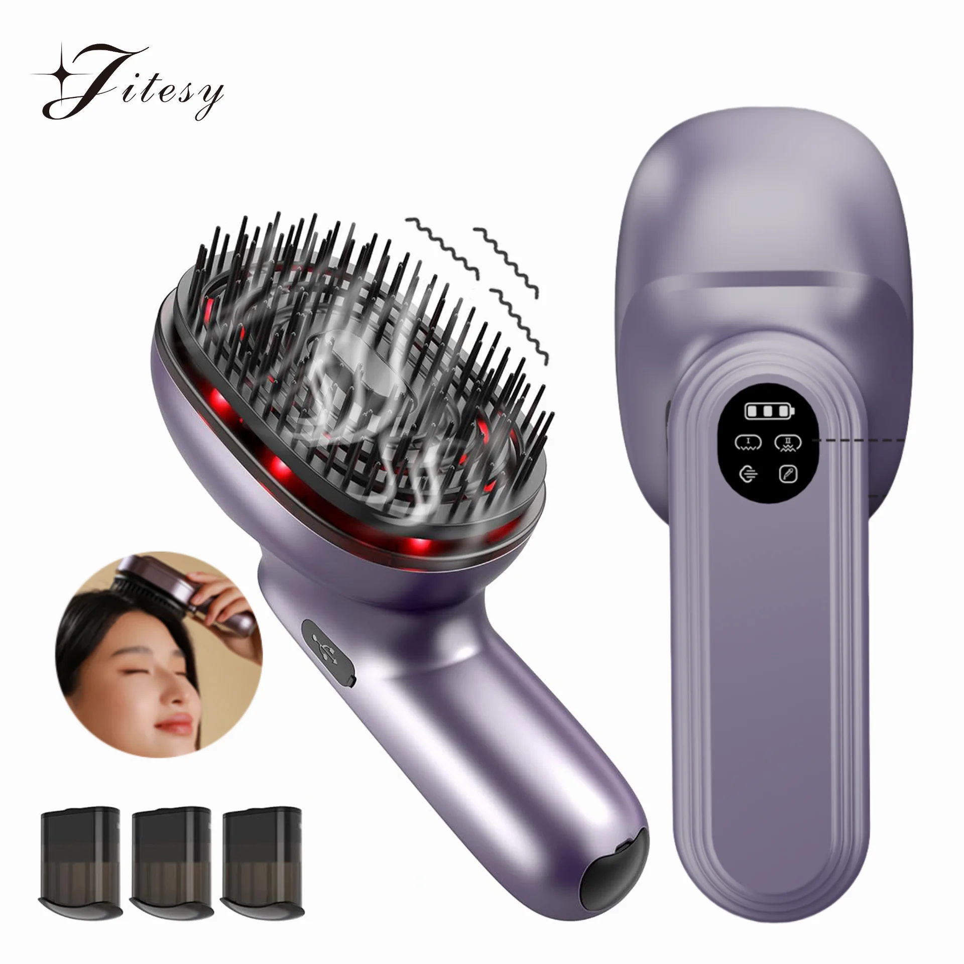 Electric Vibration Massage Comb Red Light Hair Care Head Massager Essential  Oil Atomization Function Hair Growth Relieve Pressur - AliExpress 66