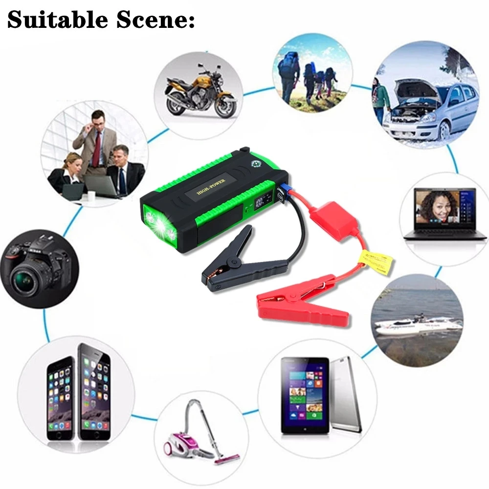 GKFLY 16000mAh Car Jump Starter Portable Car Battery Booster 12V Starting Device Power Bank Petrol Diesel Starter