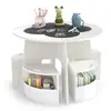 5 PCS Kids Table and Chair Set with Storage Stools for Activity-White