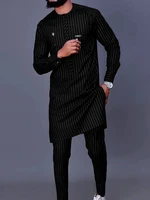 Men's luxury fashion casual white print two-piece set 2