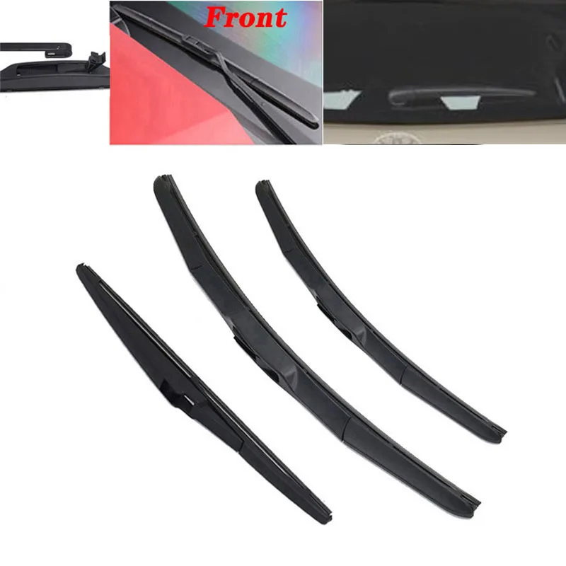 3pcs/set Car Wiper Front & Rear Wiper Blades Set For Toyota Highlander Kluger XU40 XU50 2008