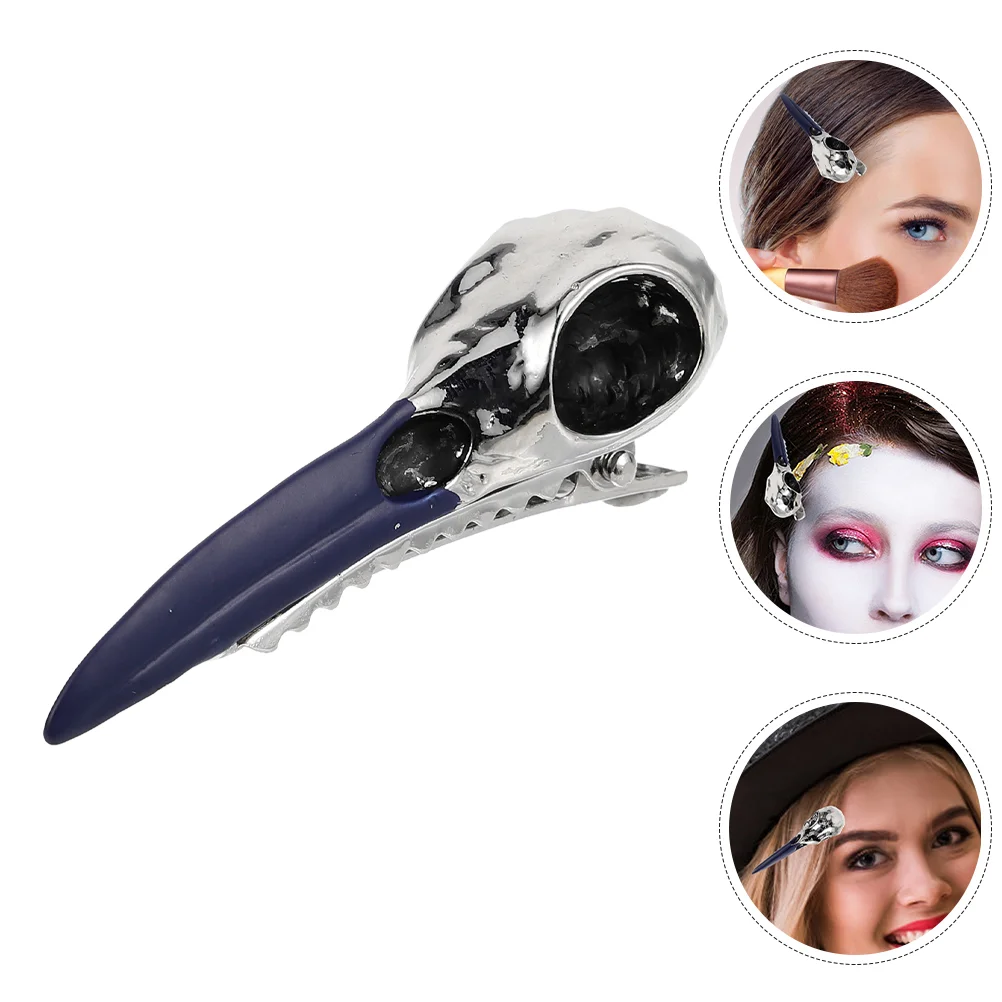 

2 Pcs Crow Skull Hairpin Decorations Decorative Clips Small Barrettes Accessories for Girls Zinc Alloy Side Women's Chic