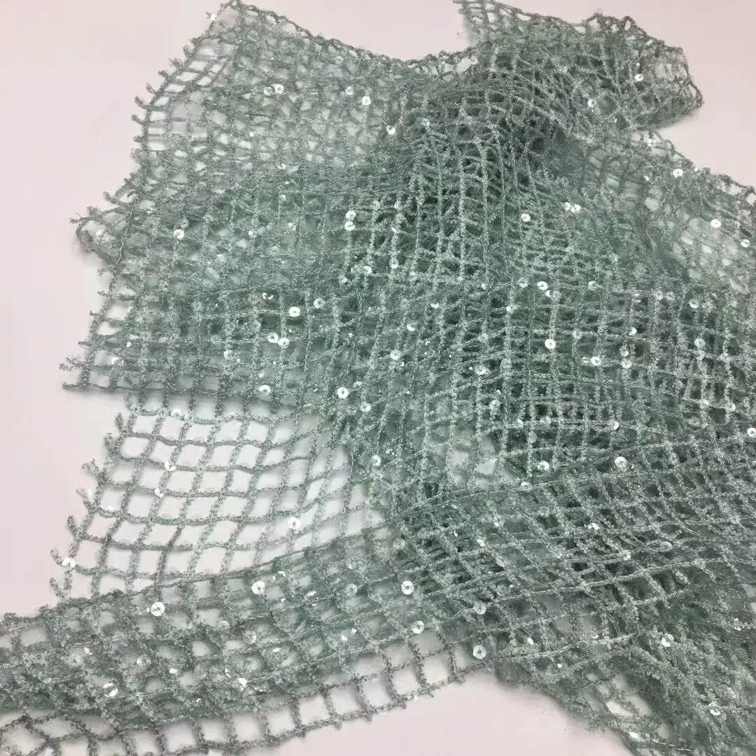 

Высококачественные нигерийские кружевные ткани с блестками, искусственная африканская французская сетчатая кружевная ткань, вышитая Тюлевая сетчатая кружевная ткань