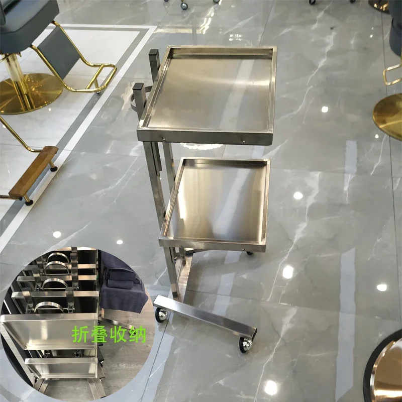 Hairdressing Special Tools Cart Barber Shop Salon Trolley Retro MultiFunction Beauty Bar Car for Salon Use