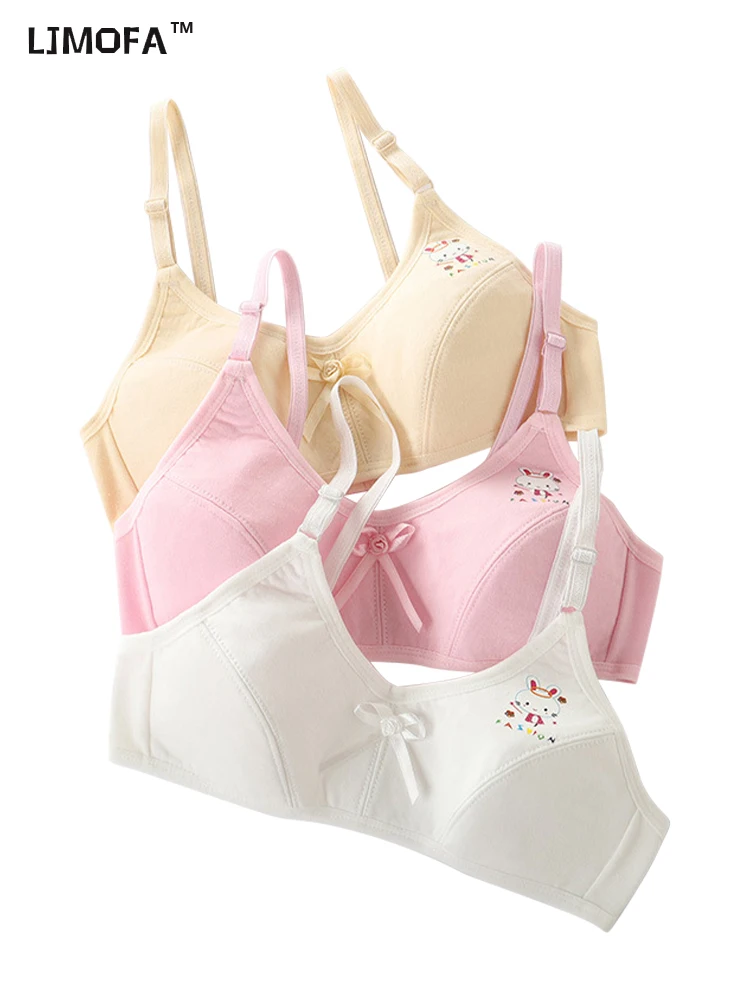 8-16 Years Kids Cotton Girls Bras Cute Cartoon Children Teenage Soft Training Solid Color Vest Tops Underwear girls underwear kids underwear kids underwear sets