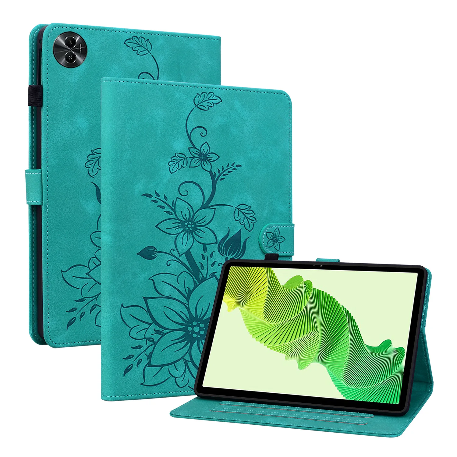 Luxurious Leather Tablet Cover with Stylish Print Design