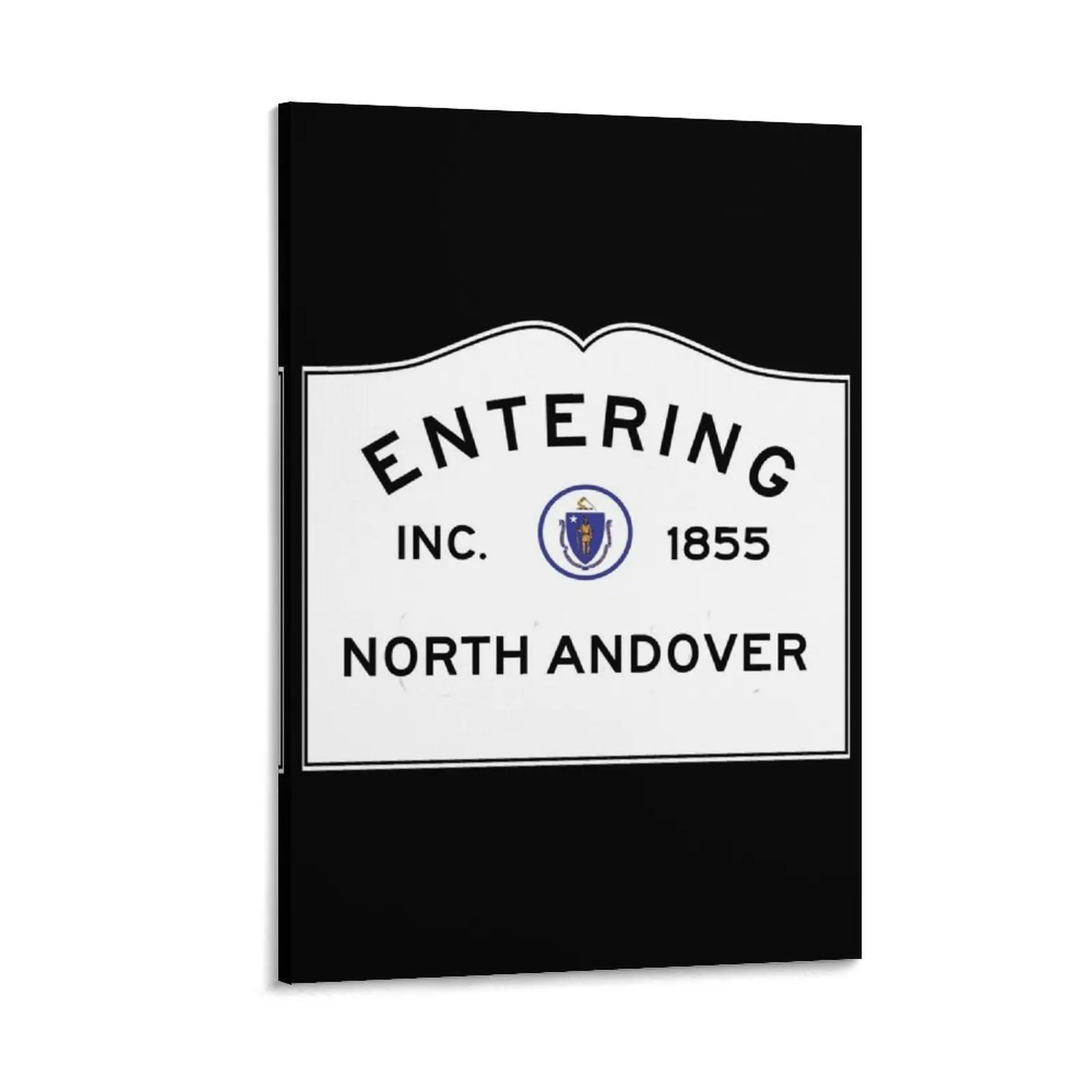 

Entering North Andover Massachusetts - Commonwealth of Massachusetts Road Sign Canvas Painting nordic home decor