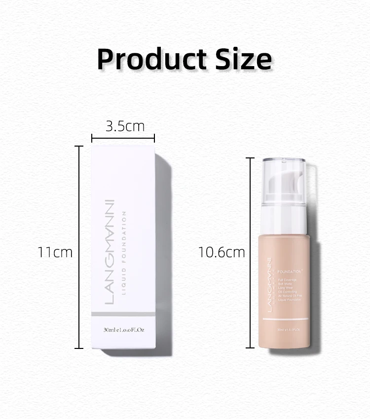 Press liquid foundation matte oil control masking liquid foundation 30ml liquid foundation makeup cosmetics