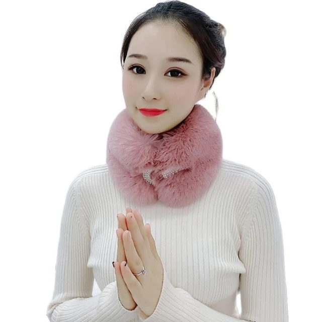 Elegant Women Ladies Faux Fur Scarf Warmer Shawl Wrap