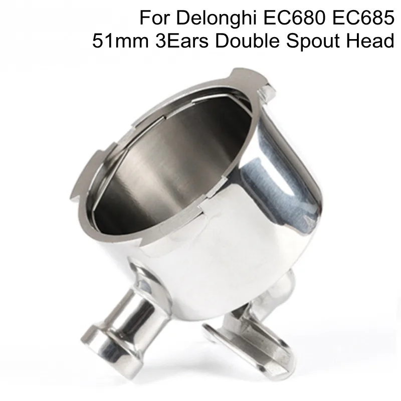 Porte-filtre Expresso Bottomless 51 Mm En Acier Inox 304 – Poignée Palissandre Premium Pour DeLonghi EC680 EC685