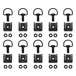 Enduro Universal Quick Release Motorcycle Fairing Fasteners, 17mm, 1/4 D - Ring Turn (Black 10pcs)