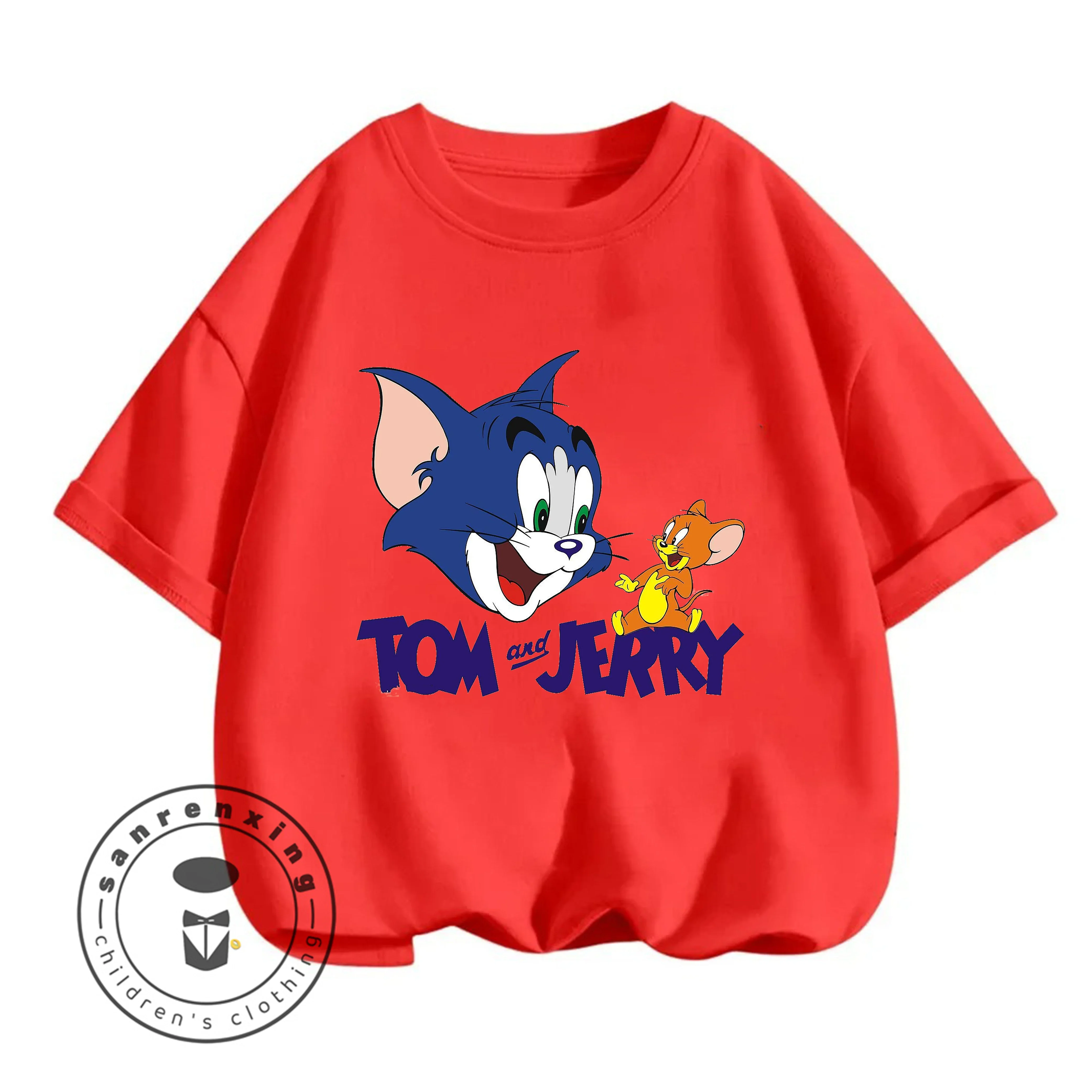 2025 Tom y Jerry niños camiseta Kawaii camiseta Anime dibujos