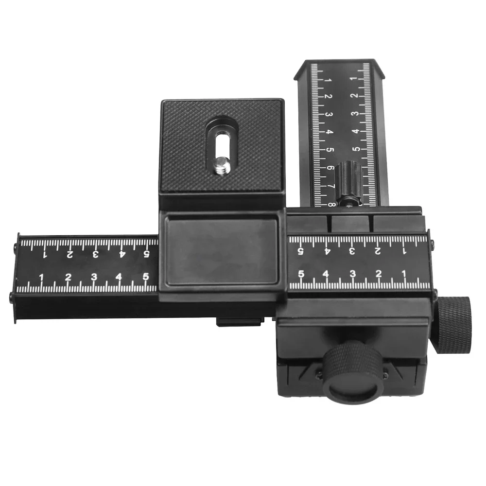 Camera Head Adapter RYH 4 Way Macro Focusing Rail Slider For Canon Sony Nikon Pentax Close-Up Shooting Tripod Head 1/4 Screw DSLR Camera