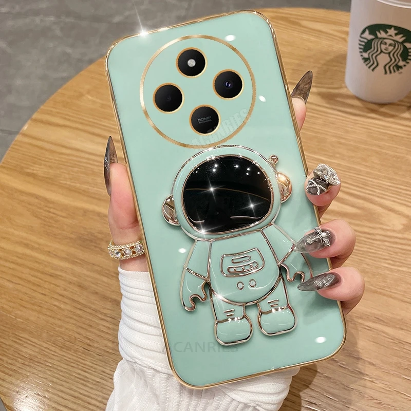 Astronaut Holder Luxury Plating Silicone Stand Case