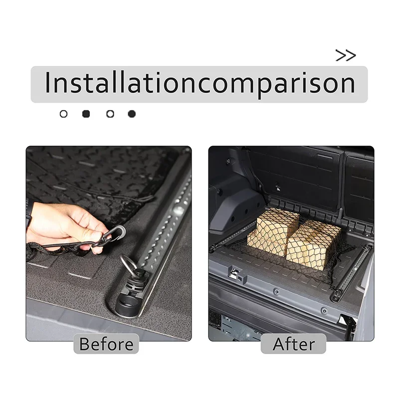 Per Ineos Grenadier Car Back Rear Trunk Organizer Net Mesh Seat corda elastica Universal Storage Bag Pocket Auto Organizer - Image 4