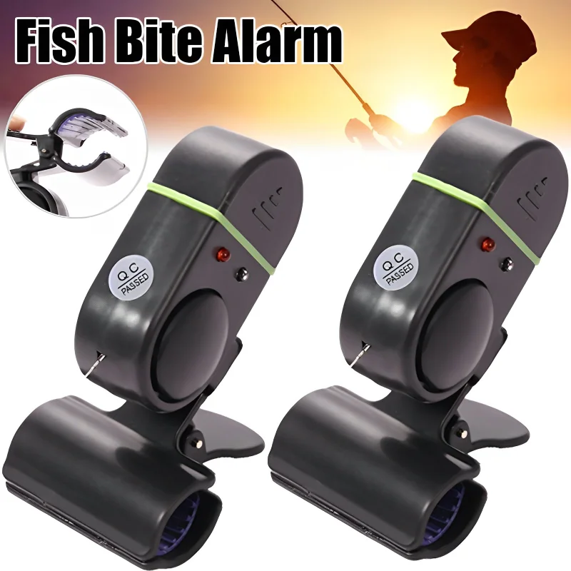 LED Light Electronic Fish Bite Strike Sound Alarm Bell Alert ClipOn