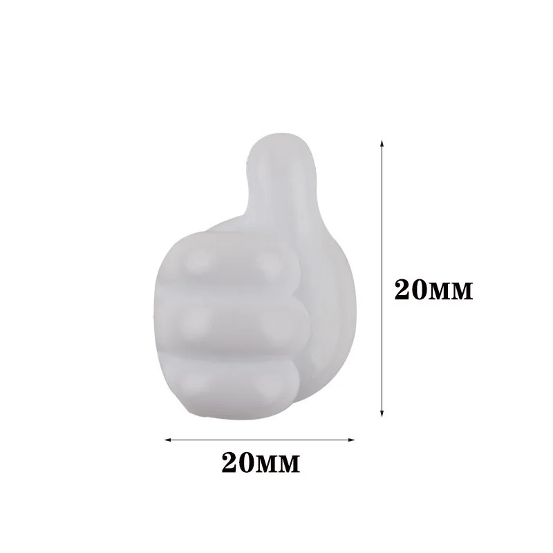 Thumb Hook Self Adhesive Wall Decoration Creative Silicone Key Hanger Hook Home Office Data Cable Clip Wire Desk Organizer 10Pcs key hanger hook