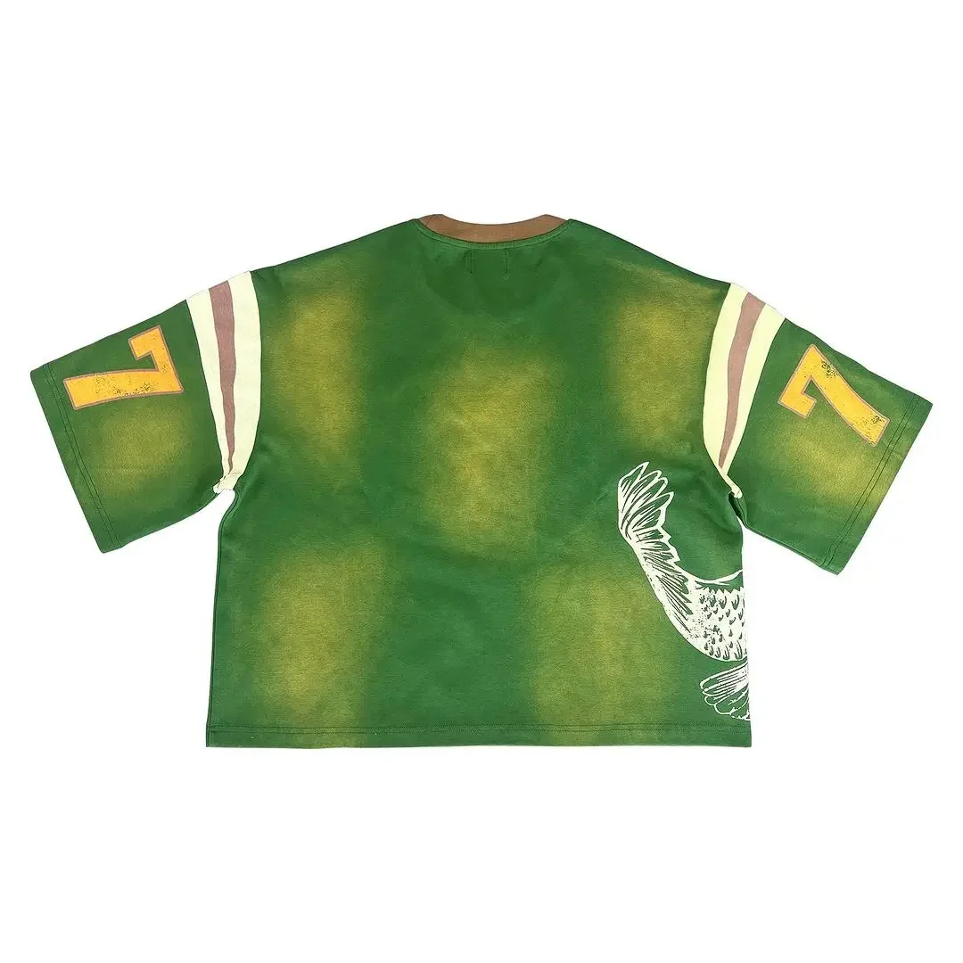 American Retro Gothic Fashion Summer Casual Hip-hop Splicing T-shirt Men's Y2K Personalized Street Retro Sports Jersey Top - Image 4