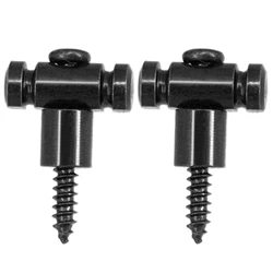 Premium Guitar String Retainer Set - Silver, Black, Golden Finish - Enhanced Stability for Electric Guitars (2-Pack) (Black)