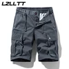 Summer Men Cargo Cotton Shorts Mens Multi Pocket Casual Shorts Spring Mens Jogger Pants Fashion Beach Shorts Dropshipping LZLLTT
