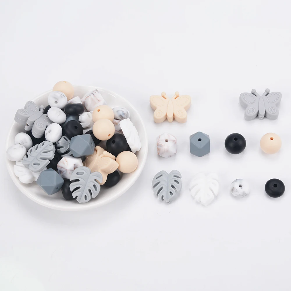 Lofca Bogen Schildkröte zurück Bambus Silikon Perlen Mode Silikon Perlen Schmuck machen Halskette DIY machen Schmuck Zubehör – Detail 2