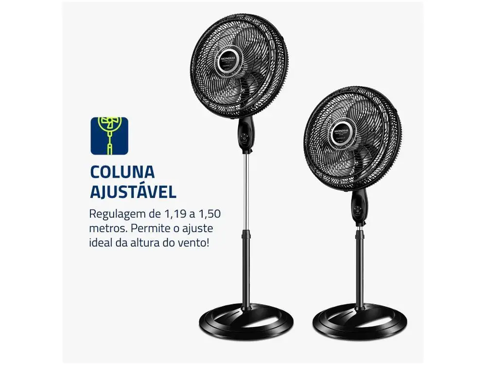Ventilador de Coluna Mondial VTX-40C-8P-CR 40cm - 110V 5