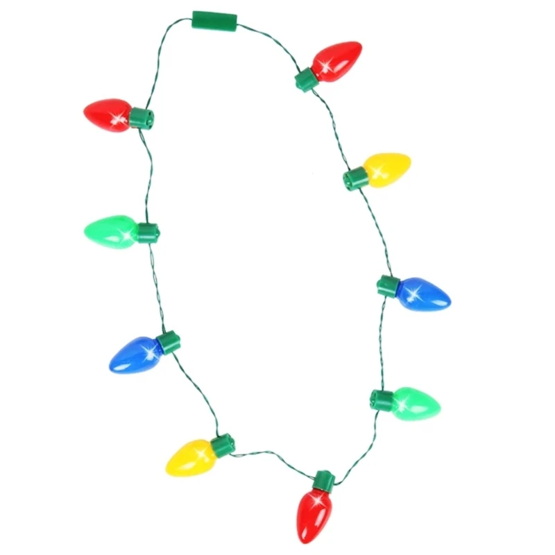 

Забавное светодиодное светящееся клубничное ожерелье, рождественское ожерелье с лампочкой, светящееся ожерелье