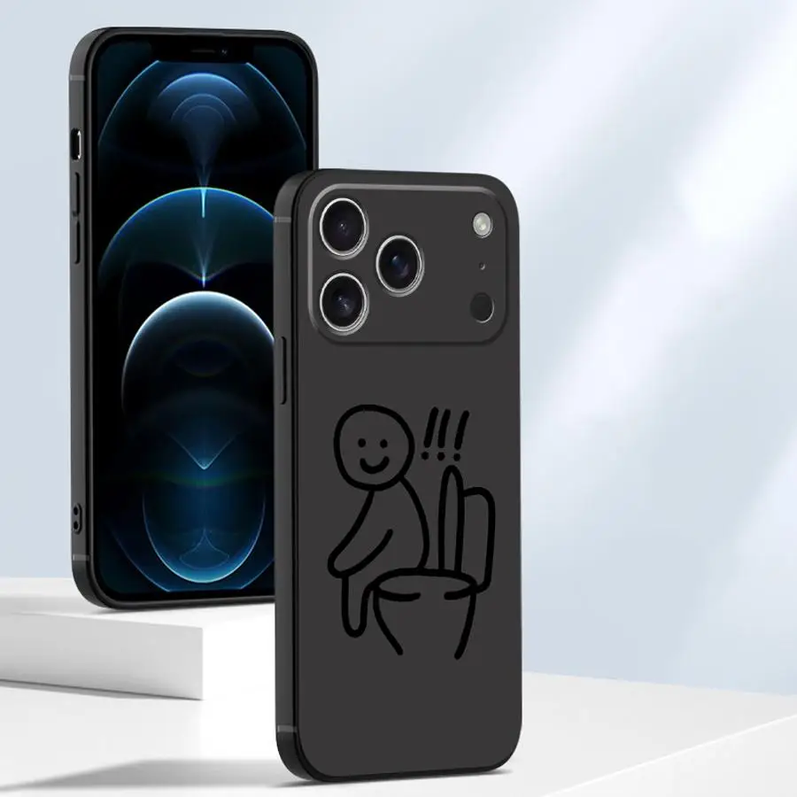 Adorable Cartoon Matchman Black Soft Phone Cover Case